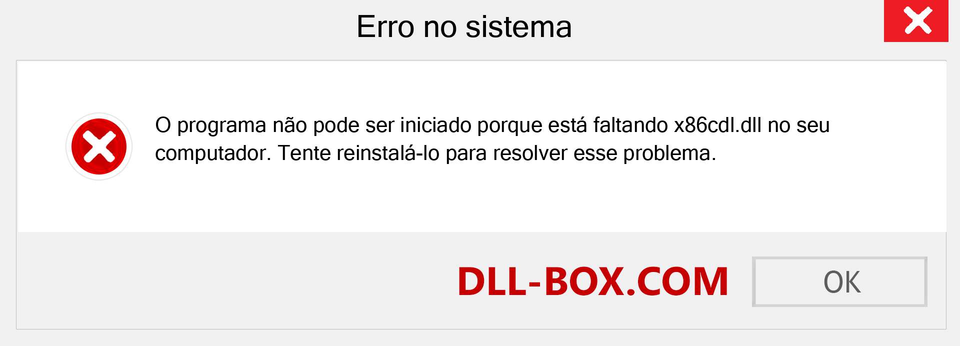 Arquivo x86cdl.dll ausente ?. Download para Windows 7, 8, 10 - Correção de erro ausente x86cdl dll no Windows, fotos, imagens