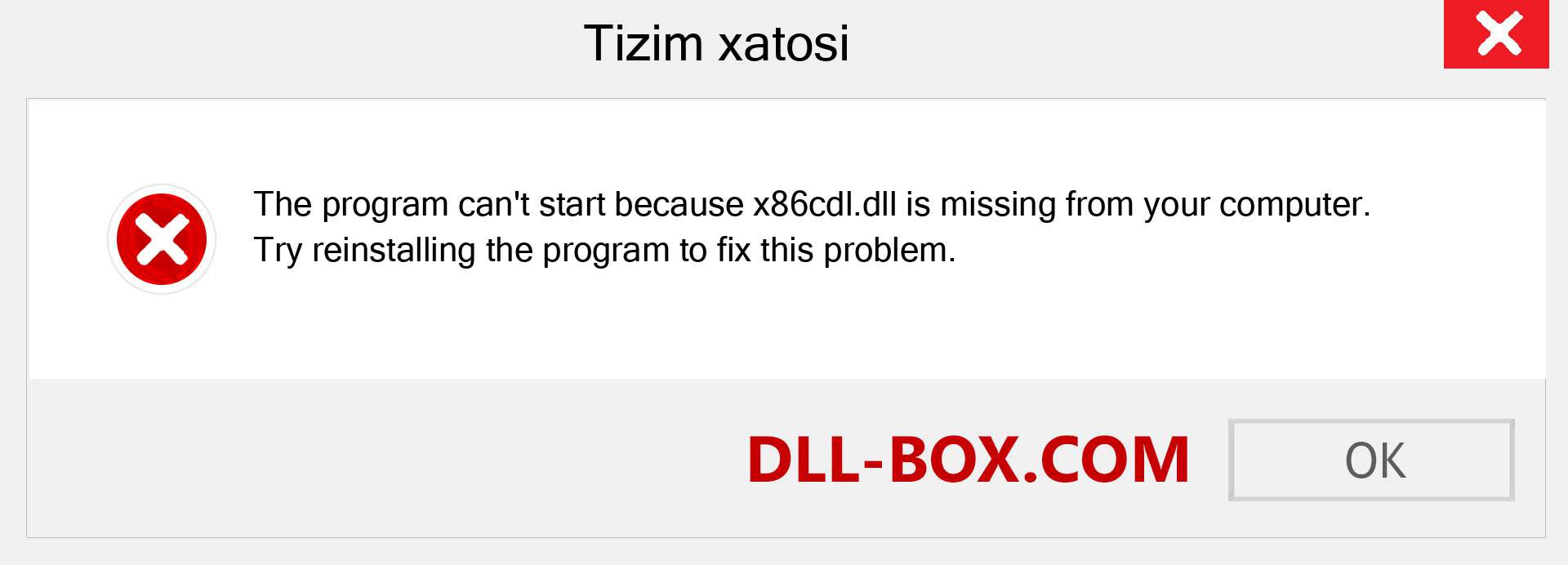 x86cdl.dll fayli yo'qolganmi?. Windows 7, 8, 10 uchun yuklab olish - Windowsda x86cdl dll etishmayotgan xatoni tuzating, rasmlar, rasmlar